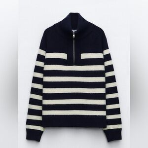 Striped Knit Sweater never worn Zara Medium